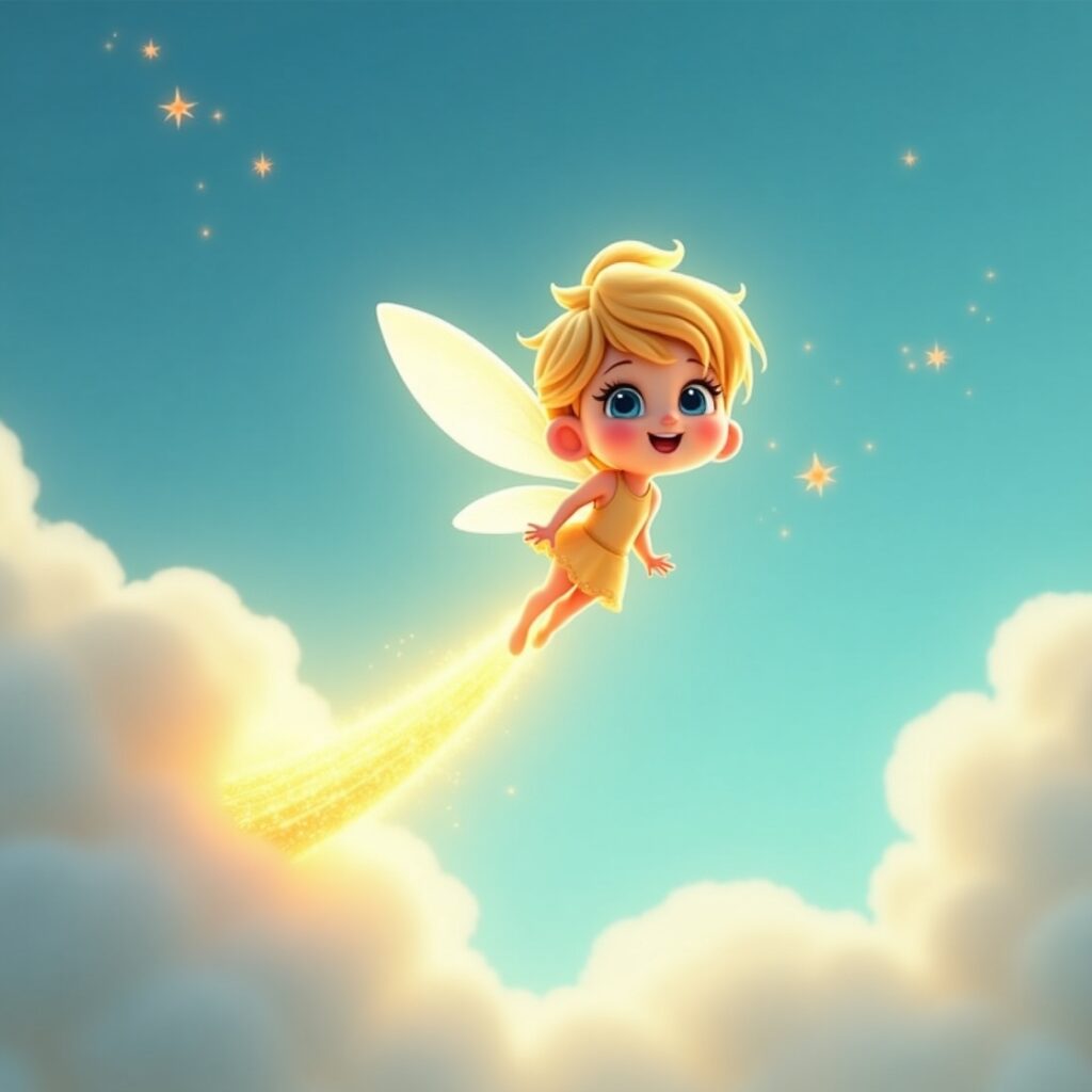 Little fairy and gold thread