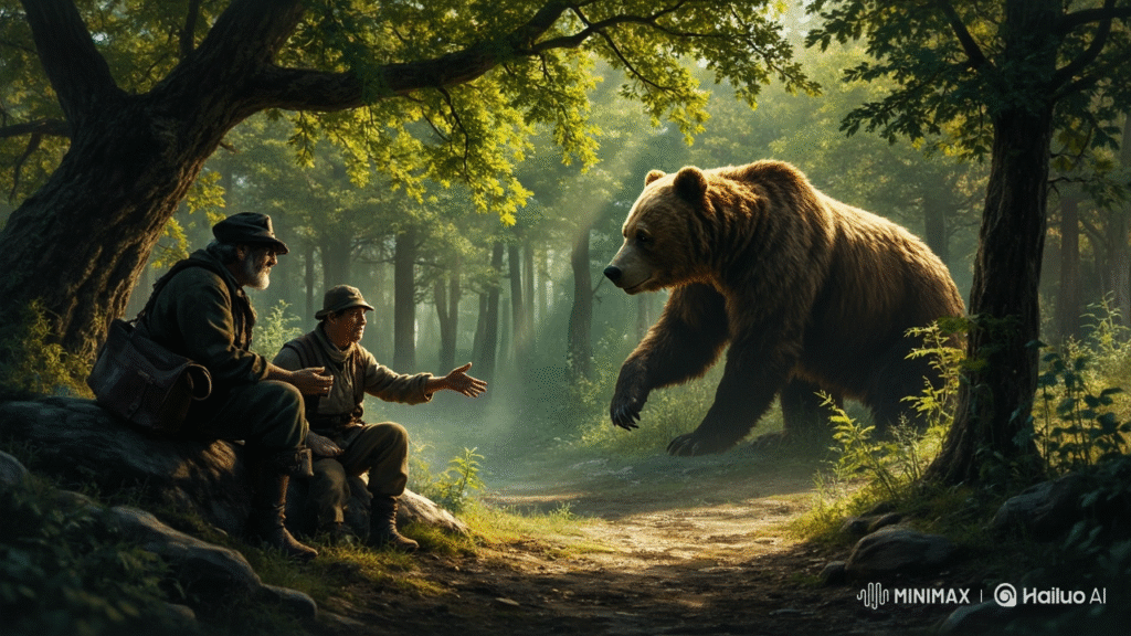 The Two Travelers and the Bear
